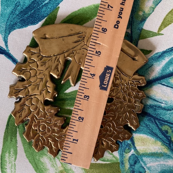 Vintage Penco Solid Brass Christmas Wreath Trivet Hot Plate New Bedford Mass - Picture 8 of 8